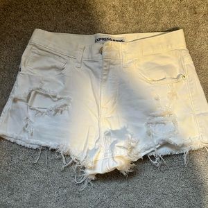 Express white distressed hi rise denim